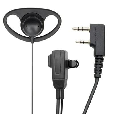 D Shape Ear-Hook Earpiece 2 Pin Plug Connector Listen & Speak Earpiece Headset