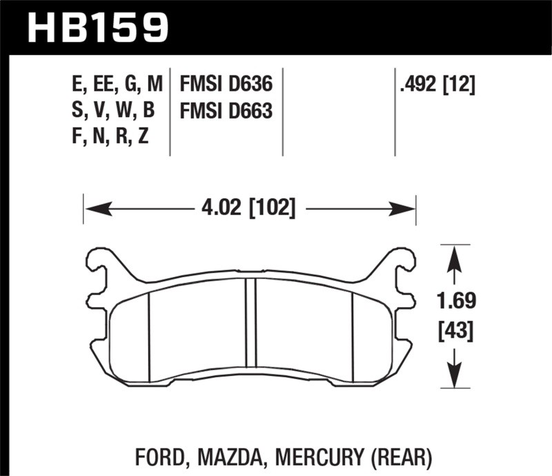 パーツ Hawk Hawk for 97-02 Ford Escort/98-03 ZX2 / 94-97 & for 99-05