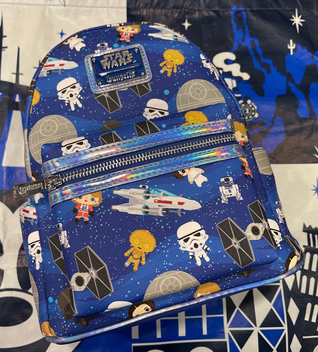 Disney Parks X Loungefly Star Wars Chibi Backpack Death Star Leia LIKE NEW 427252325697.png main image 2