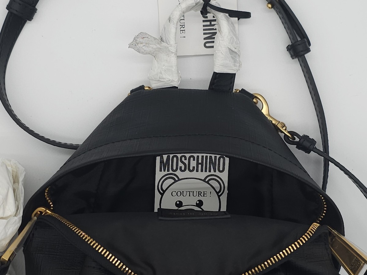 Moschino Backpack - GUC - White Batman Teddy Bear 10x14x8 Inches Moschino Couture Batman Teddy Bear Black Mini Backpack BNWT  main image 2