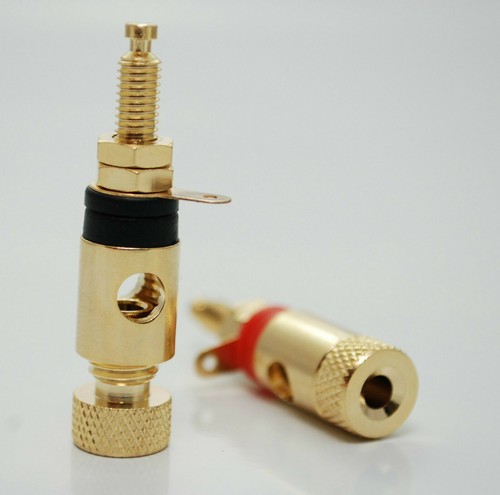 10x EDGE Gold Plated Binding Posts 4mm Banana Plug Amplifier Speaker Socket - Picture 2 of 11