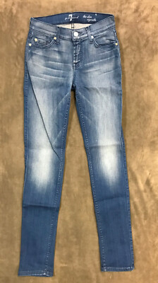seven for all mankind slim cigarette 7 For All Mankind Cooperstown Medium Blue Slim Cigarette Leg