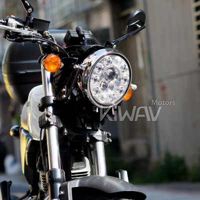 Sirius 7'' LED Headlight High/Low Beam Chrome Housing Position Lamp ε