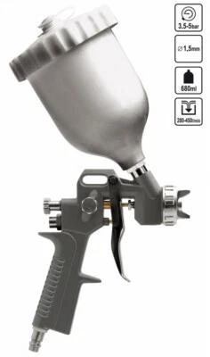 VOREL Druckluft Farbspritzpistole Spritzpistole Lackierpistole für Kompressor 680 ml