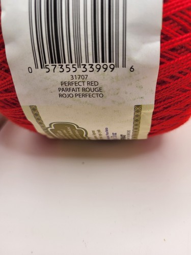 BERNAT HANDICRAFTER CROCHET THREAD Perfect Red New. 1Y - Imagen 2 de 4