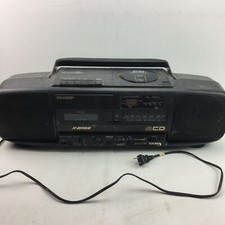Sharp QT-CD5 Stereo Radio Cassette Record CD Play X-Bass Digital Sound Boom Box