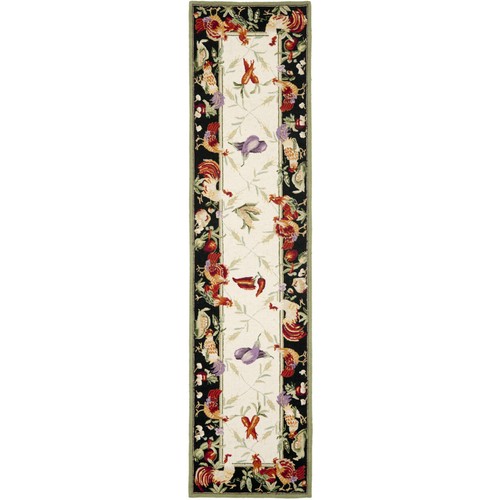 SAFAVIEH Chelsea HK94A Hand-hooked Ivory / Black Rug - Picture 2 of 31