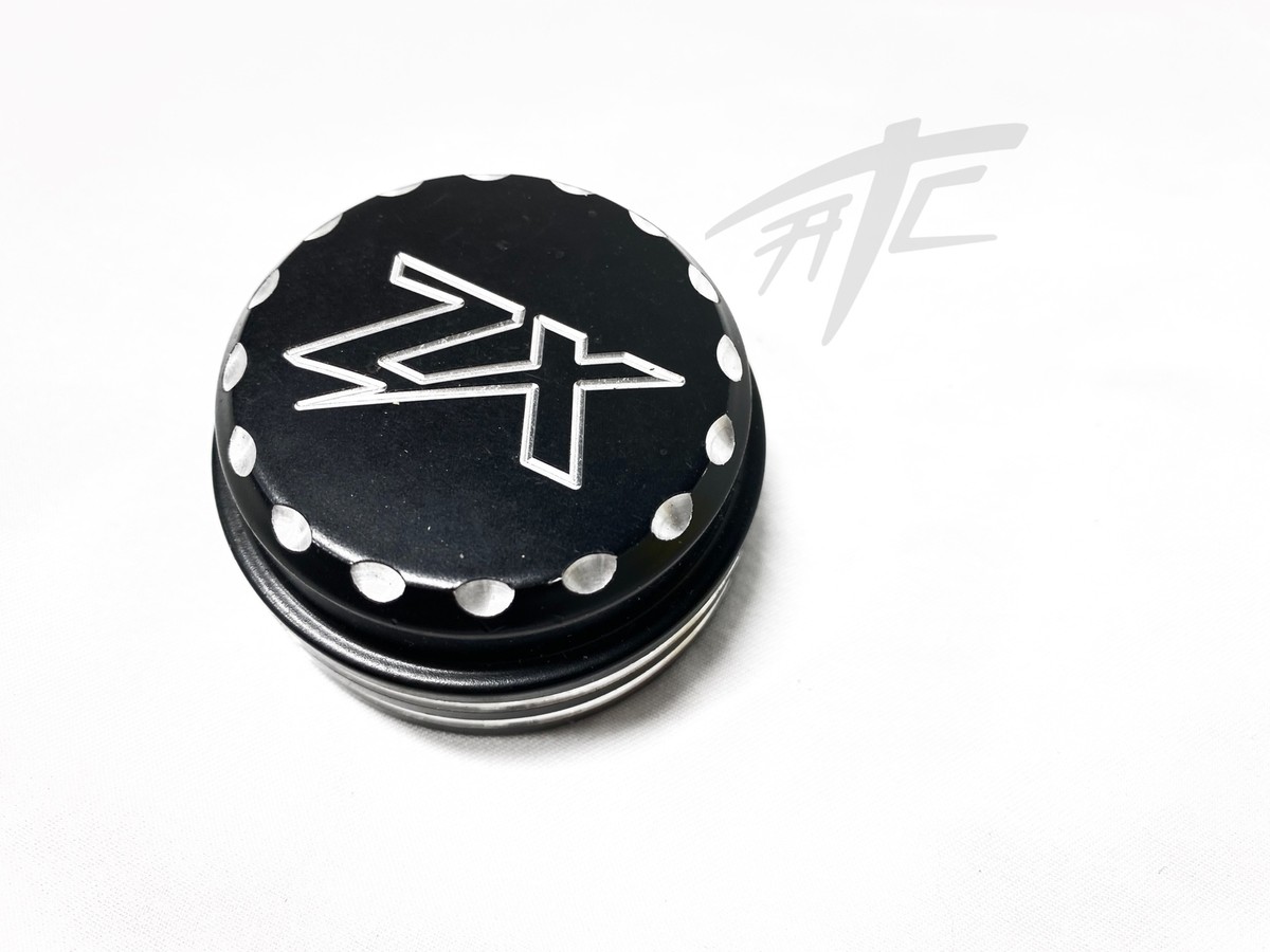ZX-14 BLACK CONTRAST CUT “ZX” ENGRAVED BILLET YOKE CAP PLUG 06-24