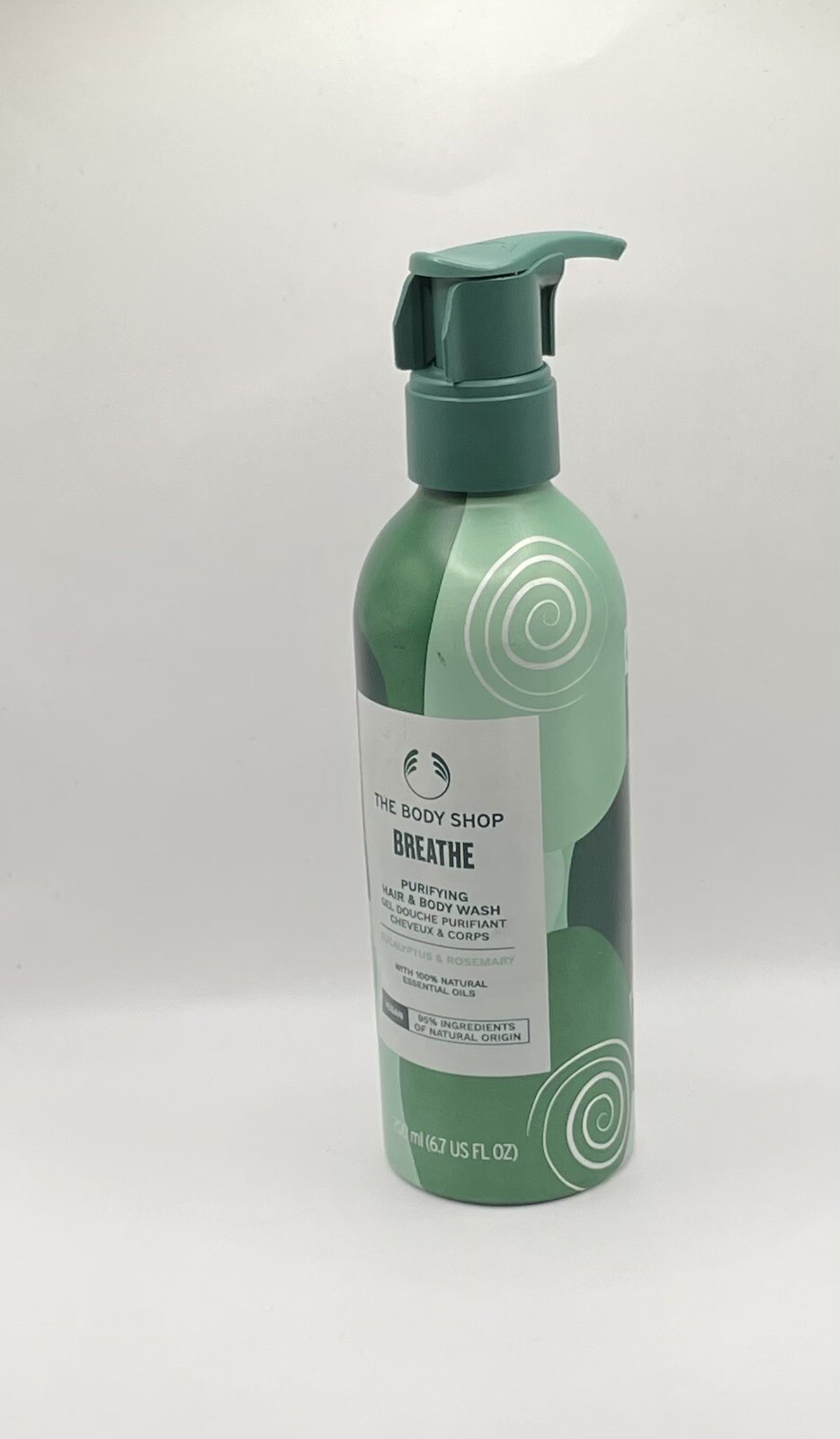 The Body Shop Breathe Wash 200ml, Eucalyptus & Rosemary **Imperfect Bottle 9V 3S