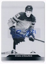 2022-23 UPPER DECK TEAM CANADA BLACK PRINTING PLATE 1/1 AUTO RYAN O'ROURKE #82