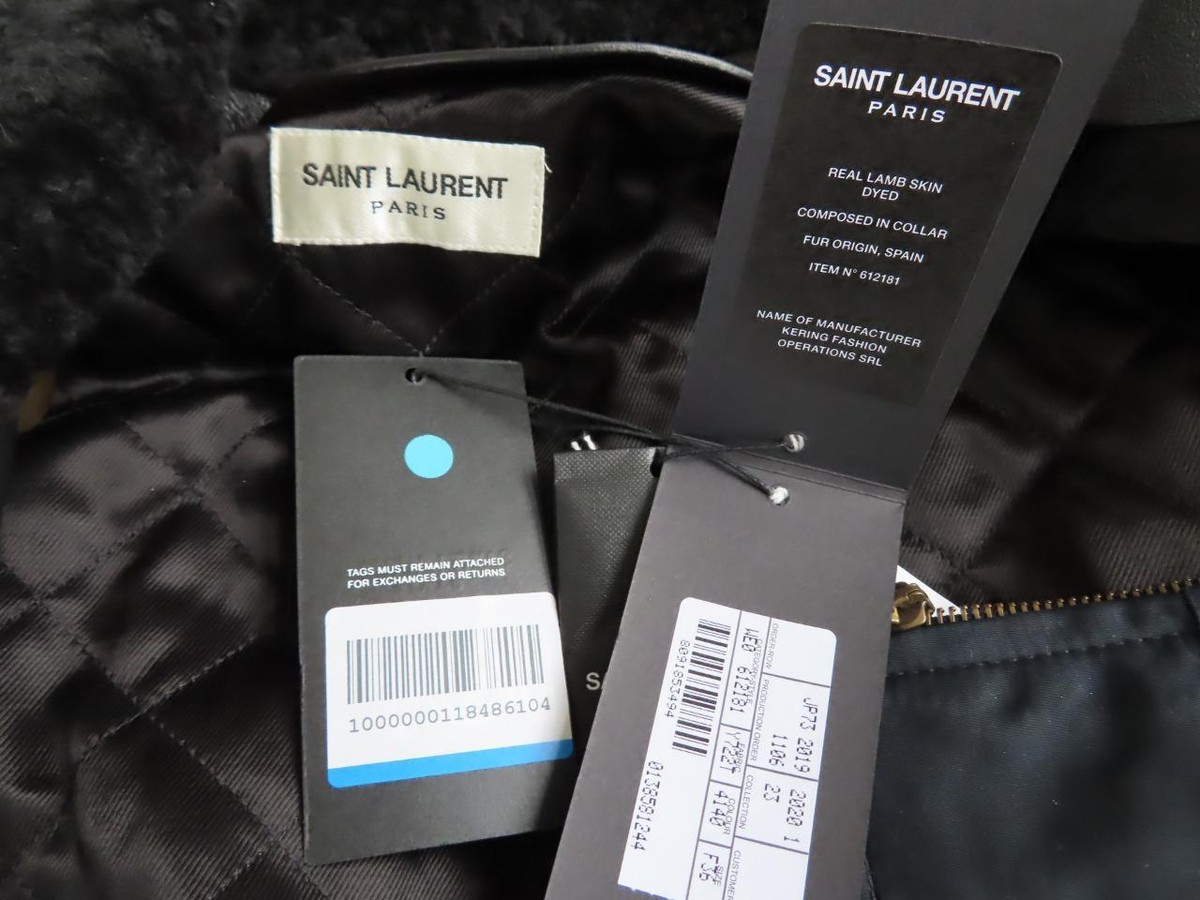Saint Laurent★素敵！Midnight Navy/Black Trim Bomber Jacket NWT Saint Laurent Midnight Navy/Black Trim Bomber Jacket F