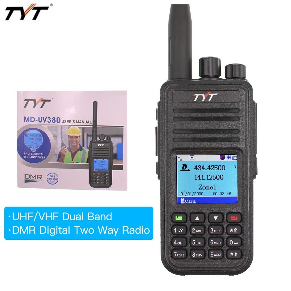 TYT MD-UV380 Dual Band DMR Digital Two-Way Radio - VHF+UHF, 3000 Channels, USB Cable Included, 6 Month Warranty 10 thumbnail image