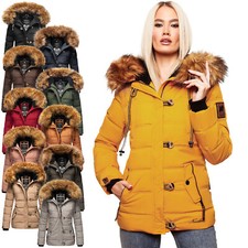 Navahoo warme Damen Winter Stepp Jacke Teddyfell Winterjacke Parka Mantel B831