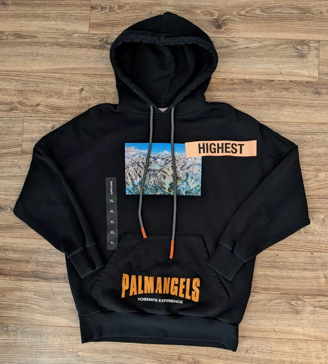 Palm Angels Hoodie Yosemite Experience Mens Black Graphic