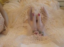 1.25" w. 4 Yds Vintage Satin Embroidered Cream lace Trim 7.60