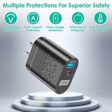 USB C Charger 65W Charger Foldable Adapter w/ Fast Wall Charger for iPhone