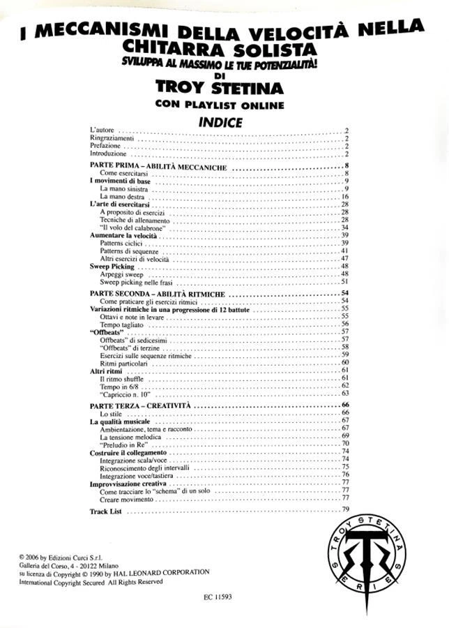 TROY STETINA - SPEED MECHANICS FOR LEAD GUITAR + PLAYLIST ONLINE - IN ITALIANO - Immagine 2 di 3