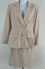 ANNE KLEIN II Vintage Blush Pink Silk Skirt Suit Jacket Sz 6 Skirt Sz 8