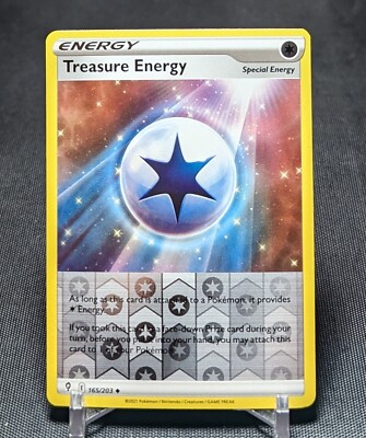 Treasure Energy Reverse Holo Special 2021 Pokemon TCG Evolving Skies 165/203