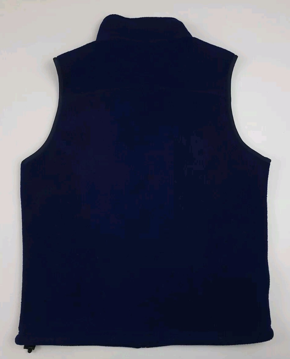 Vintage LL Bean Outdoor Navy Blue Fleece Zip Up Vest Vtg USA Tech