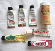 7 Vintage Dr Wernet's Denture Cream & Powder Samples Confident Gum-Aid Oral-Ease