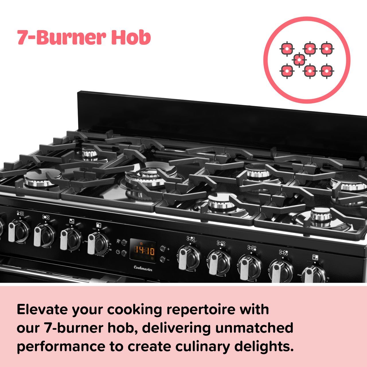 Leisure CK100F232S Cookmaster 100 100cm Dual Fuel Range Cooker 7 Burners Silver eBay