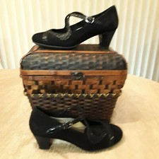 Umberto Raffini Felicia Pumps Heels Shoes Black Suede Snakeskin Sz EU38/US7-7.5