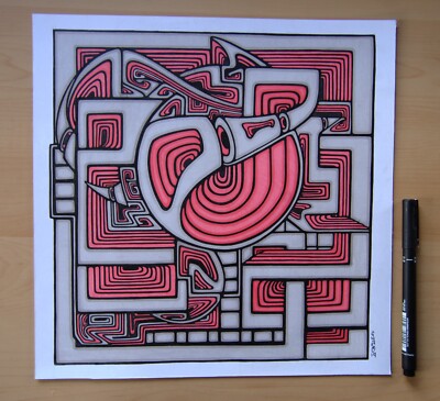 PhLVX rot (2018) Original Pro-Marker Illustration von Cujo Cussler.