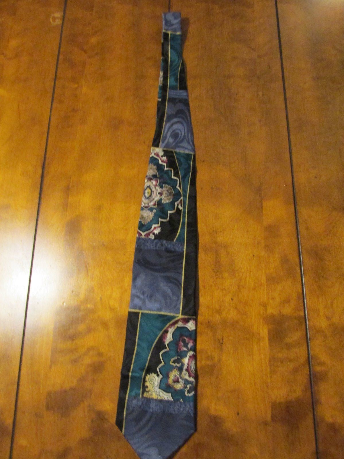 Mens Woven Handmade 100% Silk Necktie Chez Roffe Shape. | eBay