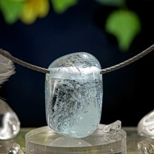 Topas Blau Anhänger gebohrt natürlicher Blautopas Extra Qu. 24 mm 67,5 ct Bras.