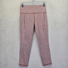 Athleta Salutation Stash 7/8 Leggings Rust Orange Animal Print Womens Medium