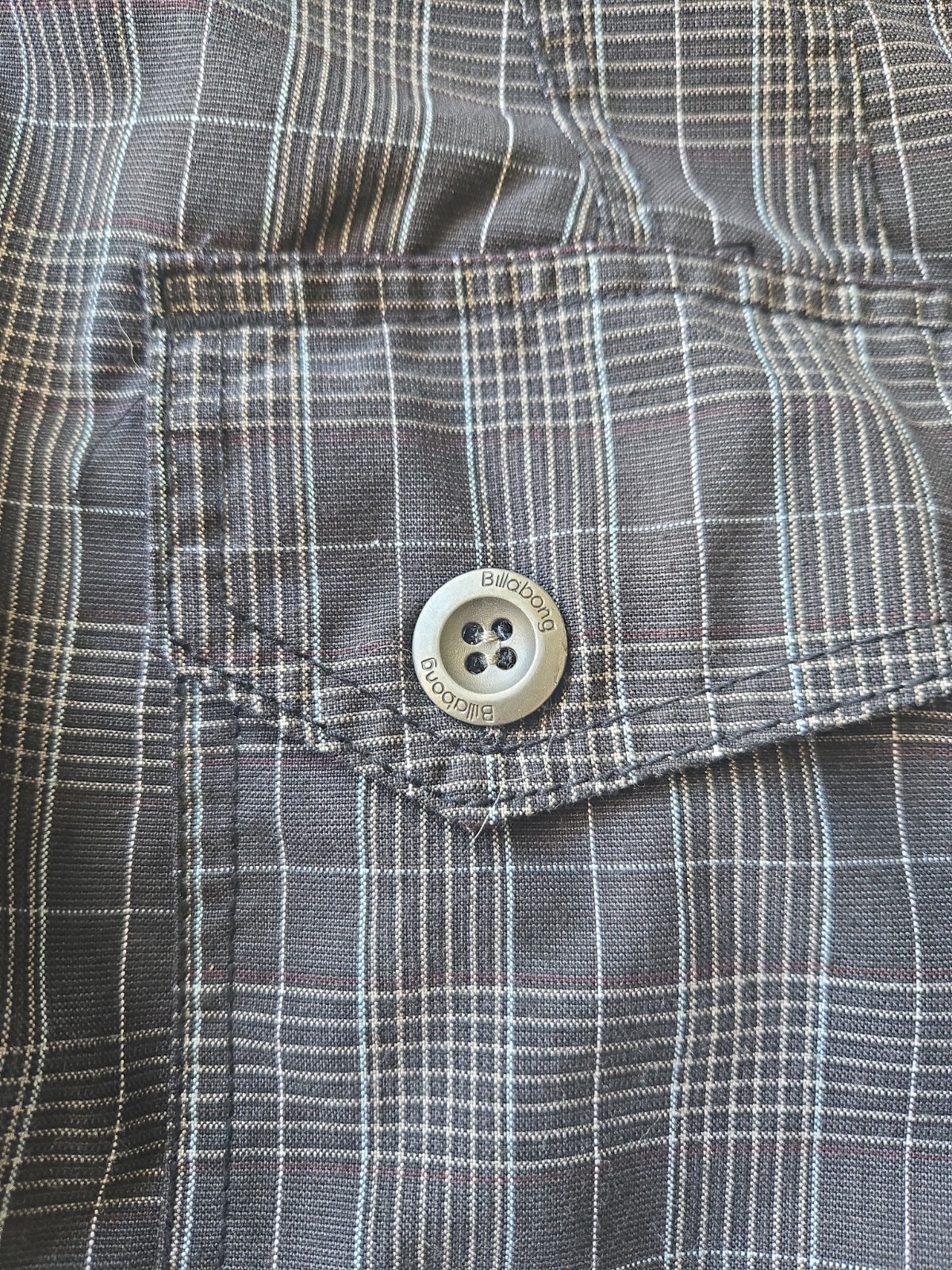 BillaBong men’s plaid multi-color shorts pockets 34 image 6