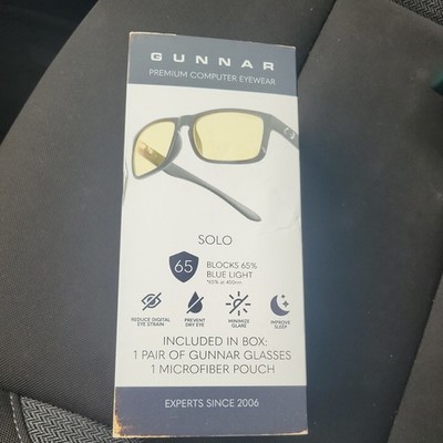 GUNNAR - Solo Computer Glasses with Blue Light Reduction , Amber Lenses - Smoke