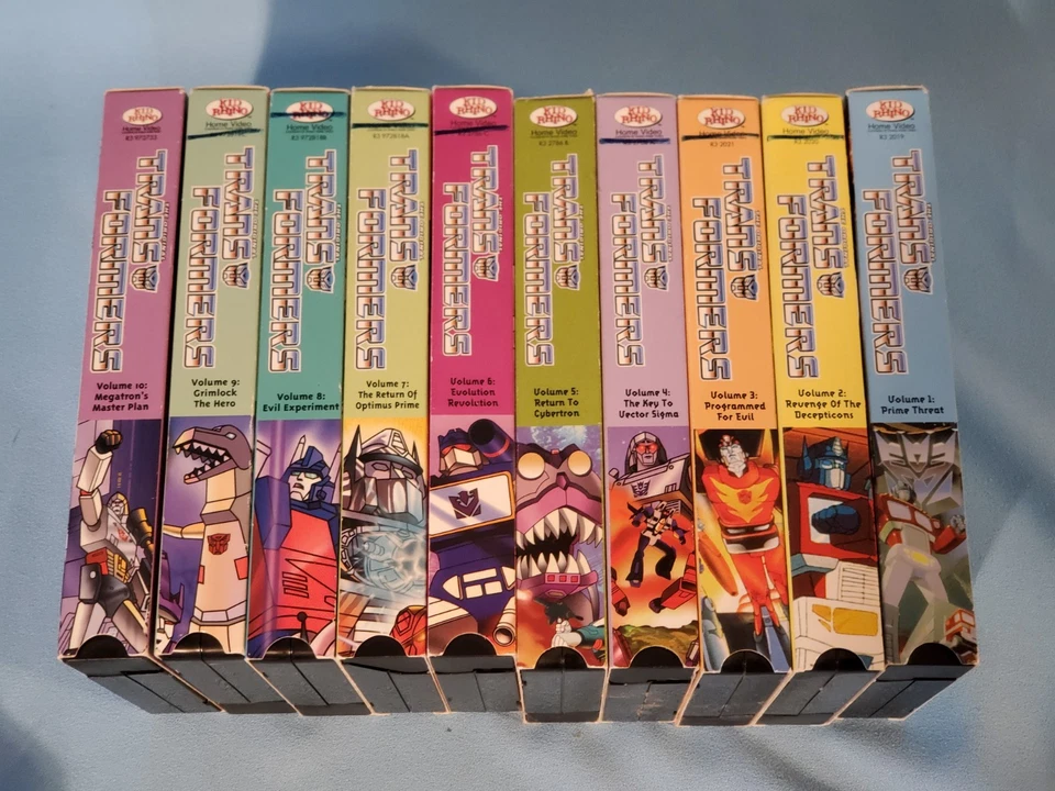The Original Transformers VHS Lot Of 10 Tapes Volumes 1-10 Rare HTF Kid Rhino Foto 3 de 4