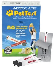 PetTest Blood Glucose Test Strips 50 Ct for Dogs & Cats Foil Wrapped