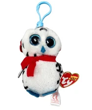 Ty Beanie Boos - Nester(clip) the Owl, Glitter Eyes, MWMT Stuffed Animal Toy
