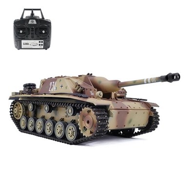 Plastic 2.4G Henglong 1:16 7.0 RTR RC Tank German StugIII 3868 BB IR Sound Smoke