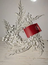 at home white berry Christmas garland 5 ft glitter holiday seasonal home decor