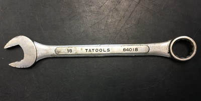 TATOOLS 18mm Wrench 64018 combination metric box & open end, TAIWAN