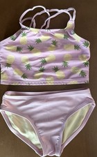 GIRLS CAT  JACK 2 PIECE PINEAPPLE SWIMSUIT SIZE S 6-7