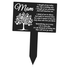 Mom Memorial Stakes Grave Cemetery Decorations Metal Grave Markers Waterproof