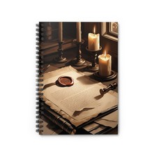 Dark Academia Notebook: Wax Seal  Parchment Letters Spiral Notebook