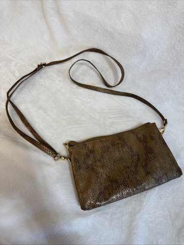 Carolina Hill Women’s Crossbody Multi Compartment Zipper Slots Faux Snakeskin - Picture 12 of 12