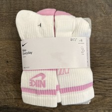 Nike Unisex Kids' Everyday Cushioned Crew Socks 6-Pack Size Medium