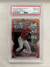 2023 Bowman Draft Chrome Carlos Jorge Orange Refractor /25 PSA 10 - Reds