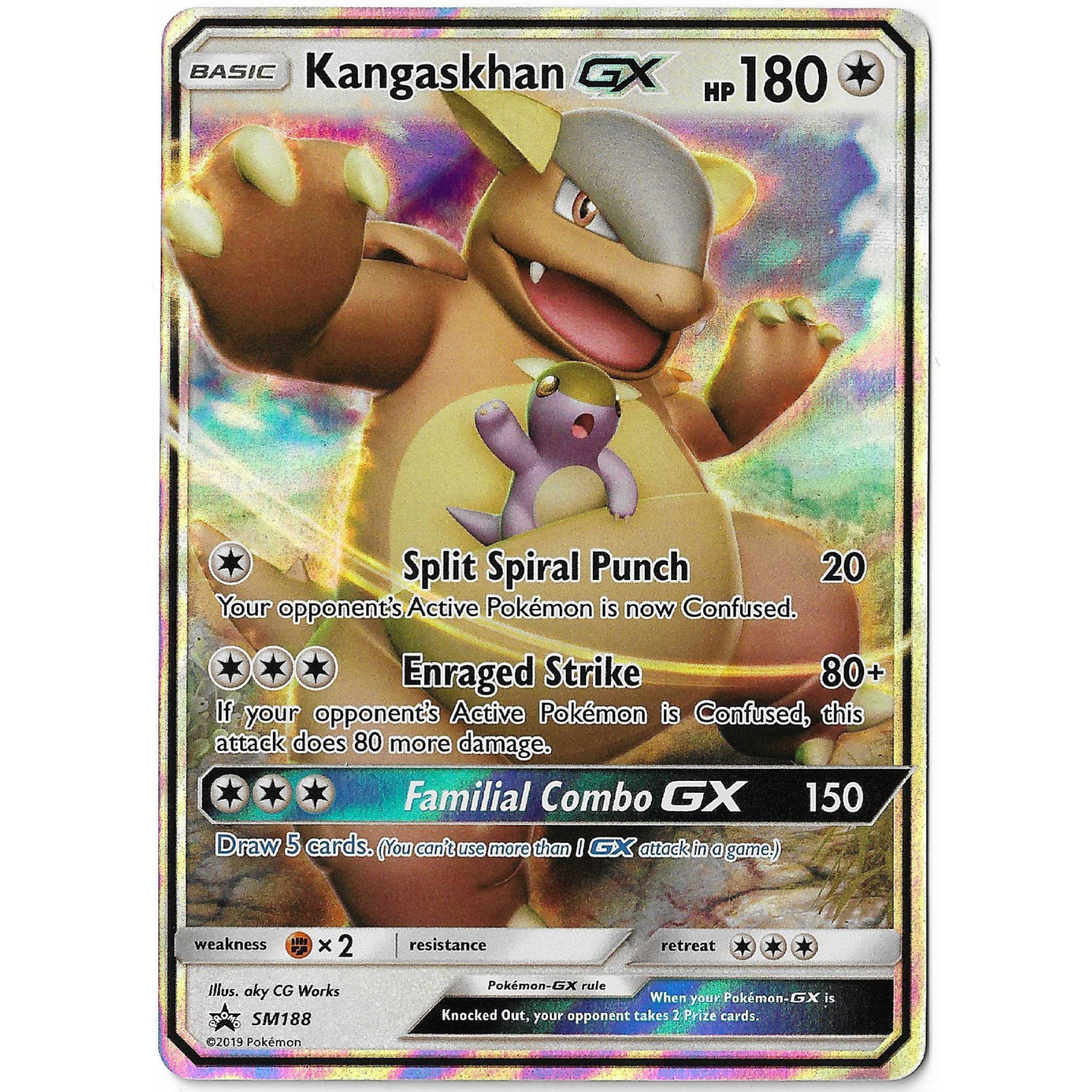 Kangaskhan GX SM188 Sun & Moon Black Star Promo Holo Pokemon Card NM