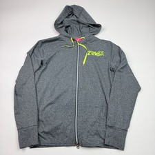 Zumba Wear Women's Grey Heather Stretch Double Full Zip Logo Hoodie Women  s Sz S