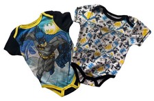 2pc DC Batman Baby Boys 6-9 Months Snap Button Bodysuit Black blue