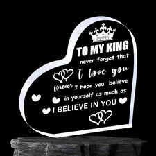 To My King - Valentines Day Gift for Boyfriend, Husband, Dad  Romantic Heart Ac