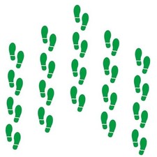 20 Pairs 40 Prints Footprints Floor Decals 7 Inch Shoe Stickers Feet Green